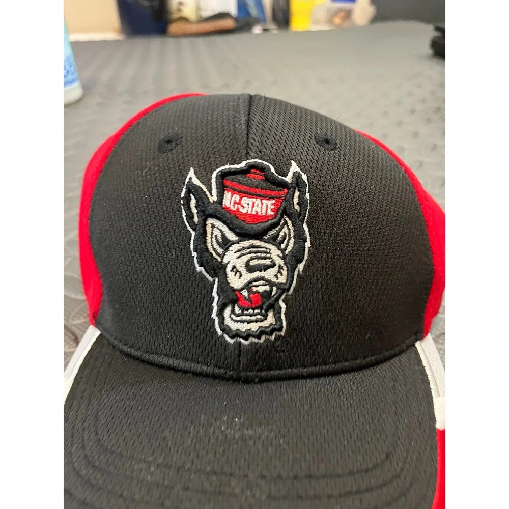 Captivating Headwear NC State Wolfpack Hat Youth Black Red Tuffy Mascot Cap